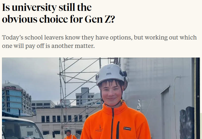 Is university still the obvious choice for Gen Z? Source: RNZ